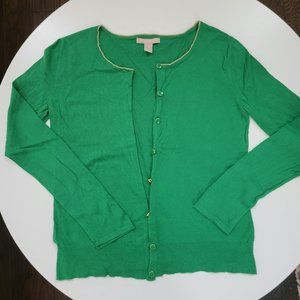 Banana Republic Green Cardigan with Gold Trim Size M